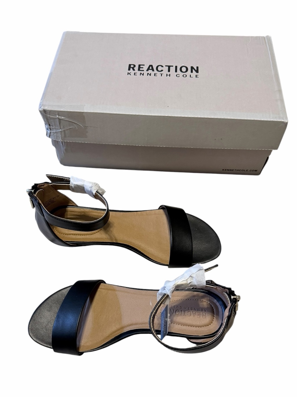 Nib Kenneth Cole Reaction Black Ankle-Strap Women’s Sandals Size 5.5m